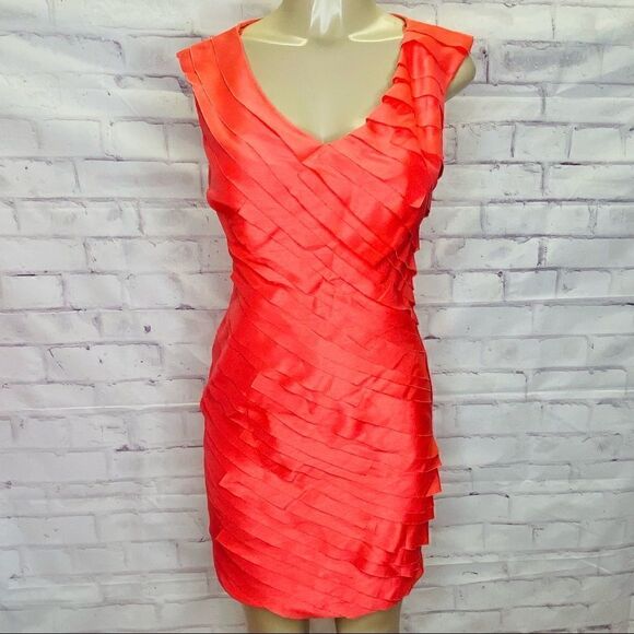 London Times Woman Orange Tiered Formal Dress - Picture 1 of 10